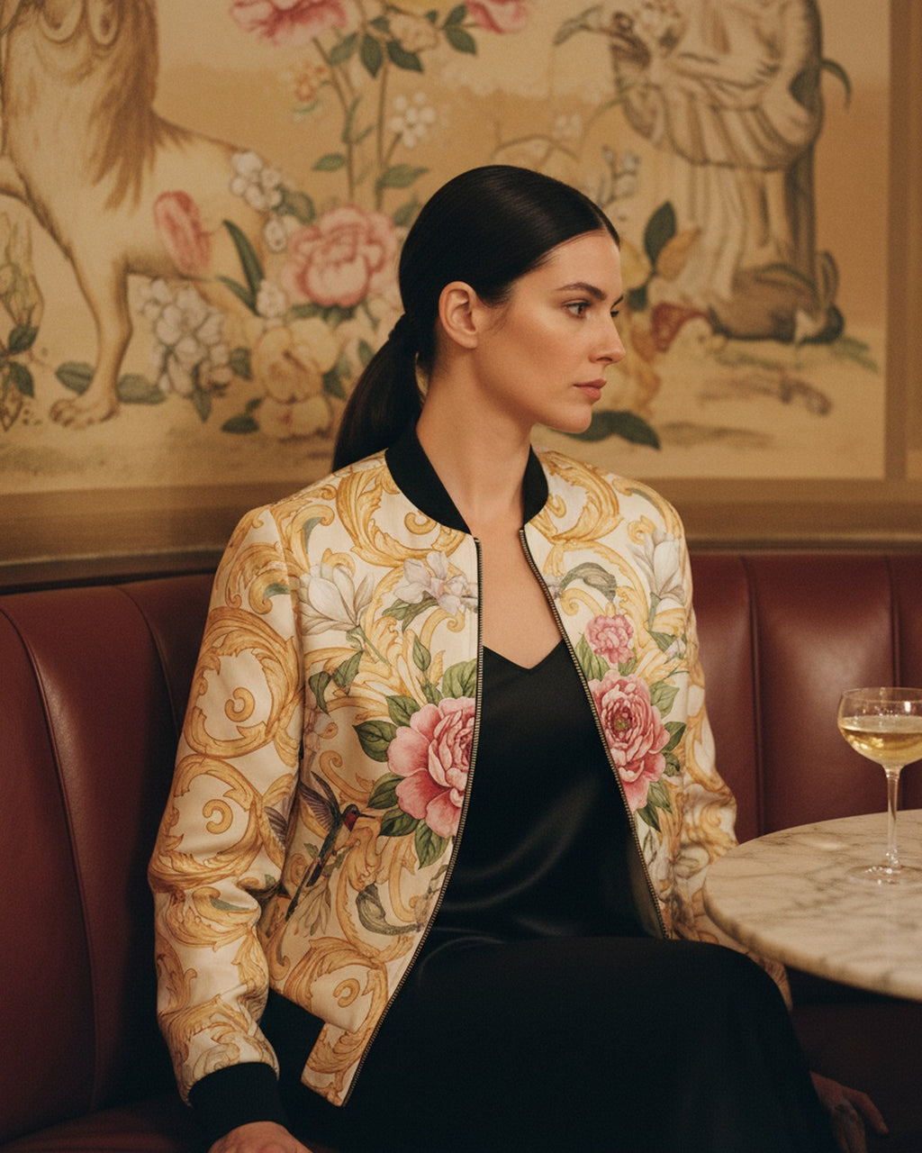 Bouquet de Versailles — Finishing detail on jacket cuff — hand-finished silk twill — Hoboken atelier