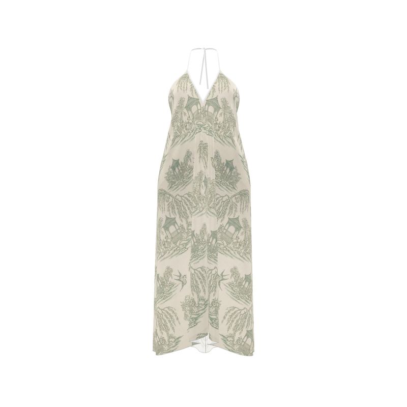 La Demoiselle — Toile Bridesmaid Halter (Dusty Green Light)