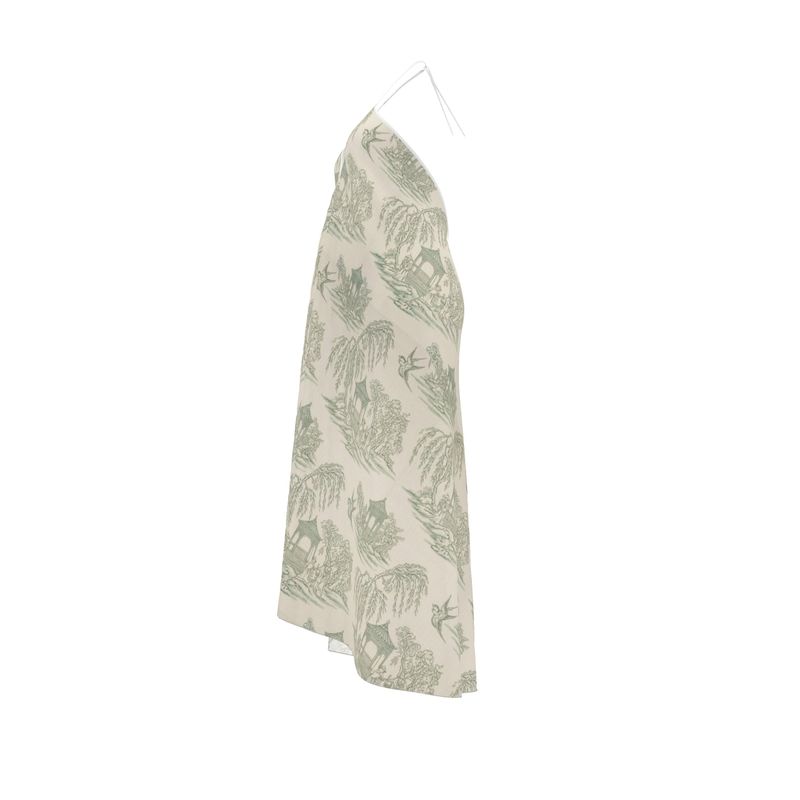 La Demoiselle — Toile Bridesmaid Halter (Dusty Green Light)