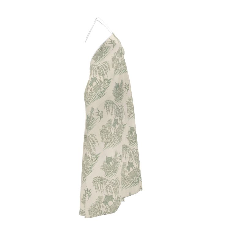 La Demoiselle — Toile Bridesmaid Halter (Dusty Green Light)