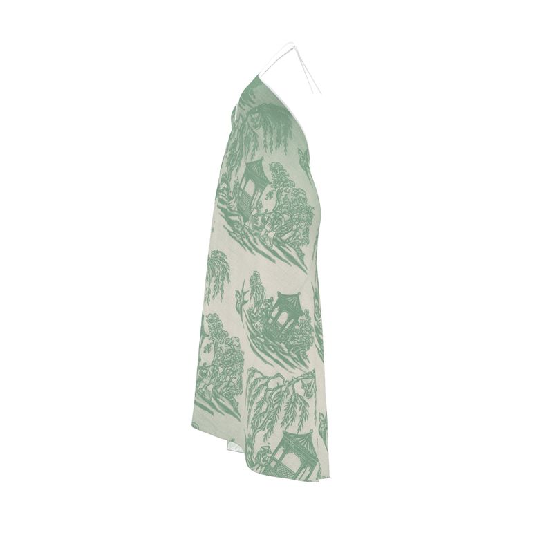 La Demoiselle — Toile Bridesmaid Halter (Dusty Green Dark)