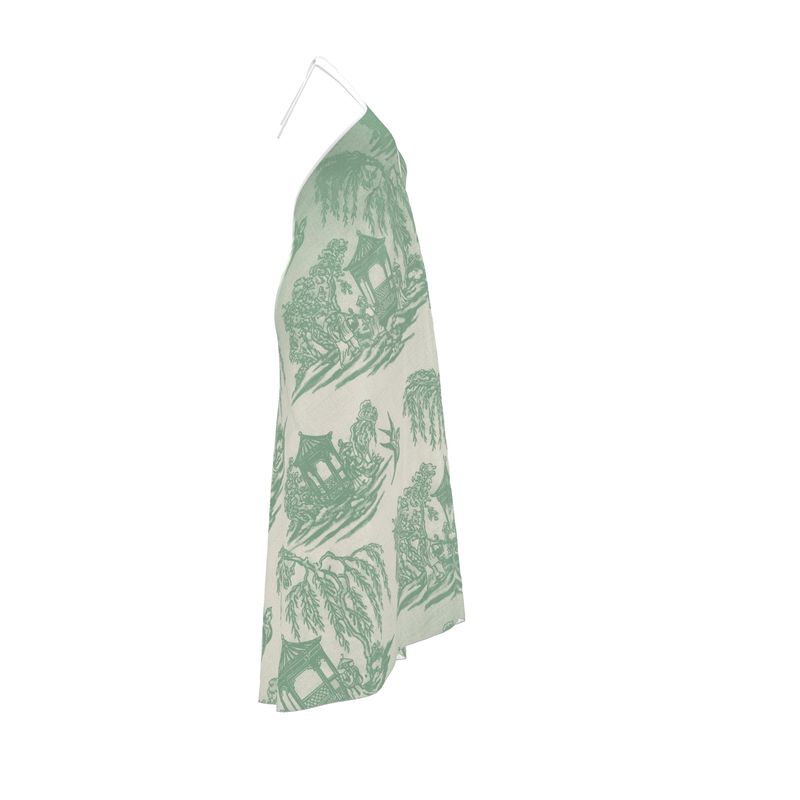 La Demoiselle — Toile Bridesmaid Halter (Dusty Green Dark)
