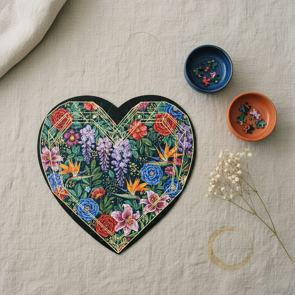 Heart Jigsaw Puzzle · Creo Fleur Atelier — atelier-printed silk piece, image 7