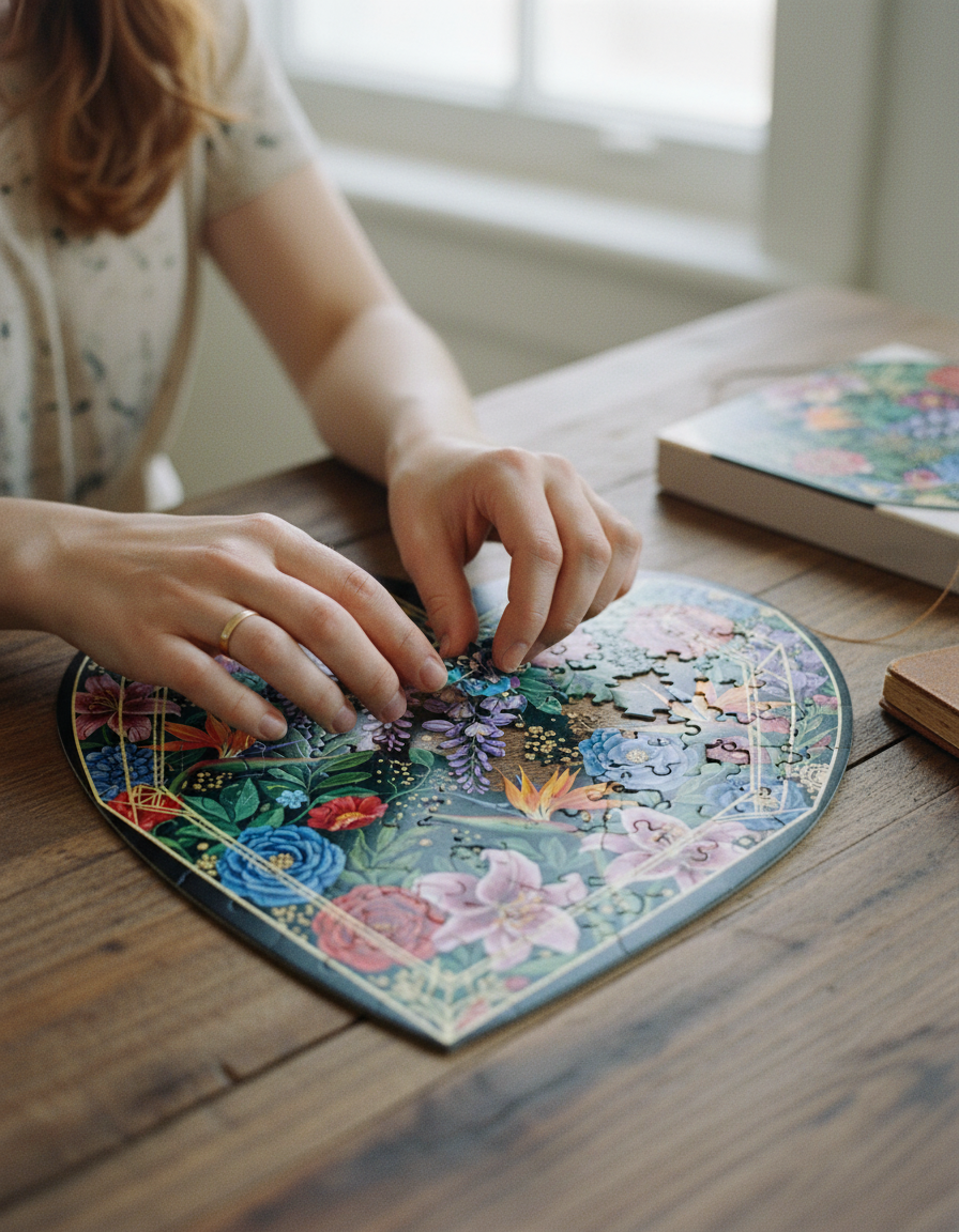 Heart Jigsaw Puzzle · Creo Fleur Atelier — atelier-printed silk piece, image 8