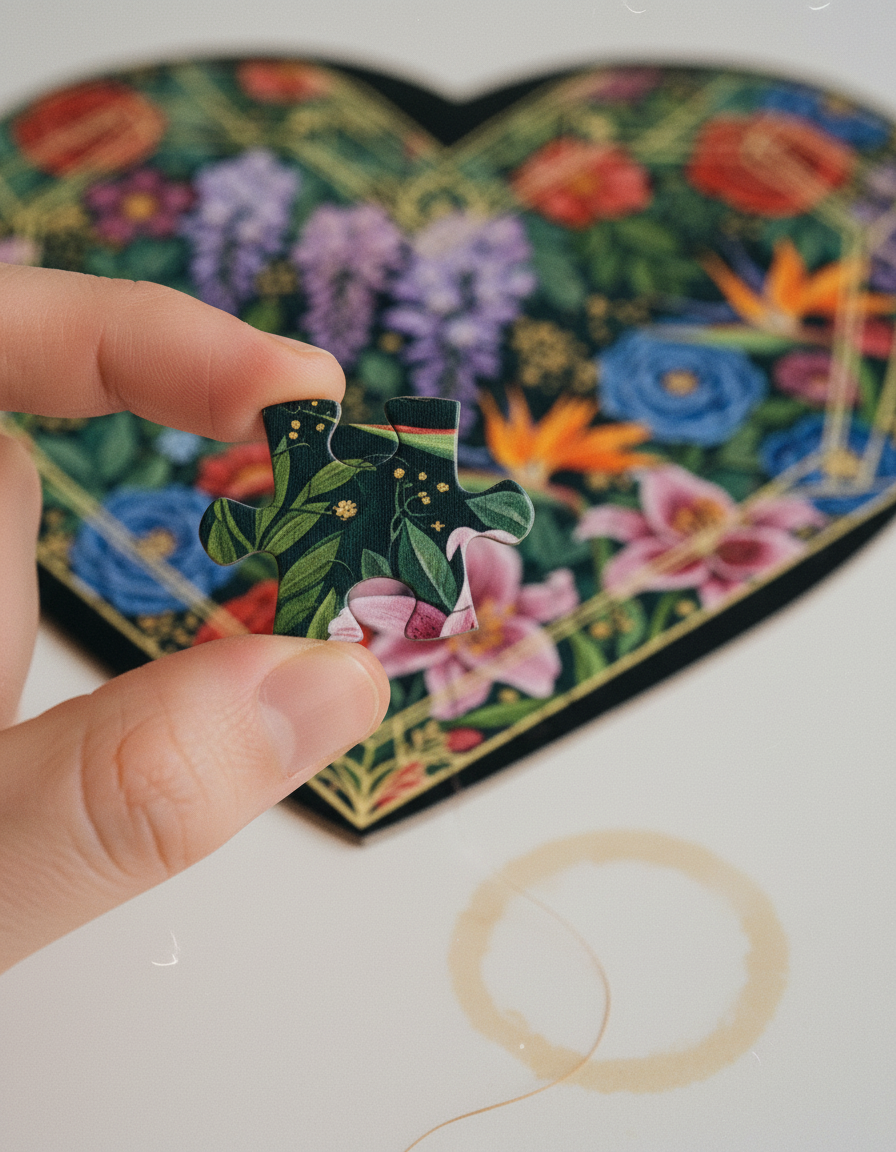 Heart Jigsaw Puzzle · Creo Fleur Atelier — atelier-printed silk piece, image 9