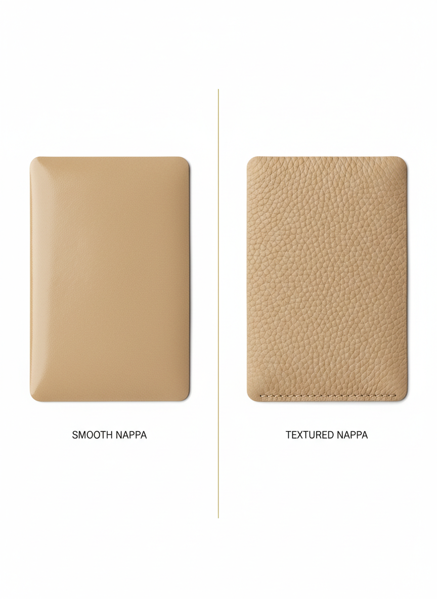 Carte Art Déco Manhattan — styled view with accessories — luxury Italian nappa leather — Hoboken atelier