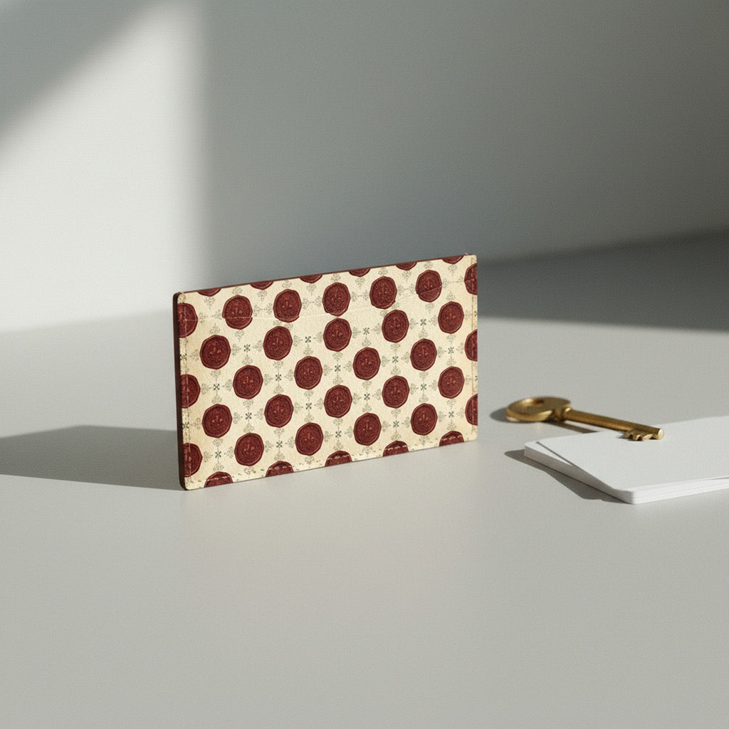 Carte Sceau de Cire — hero flatlay on white — Italian nappa leather — Hoboken atelier