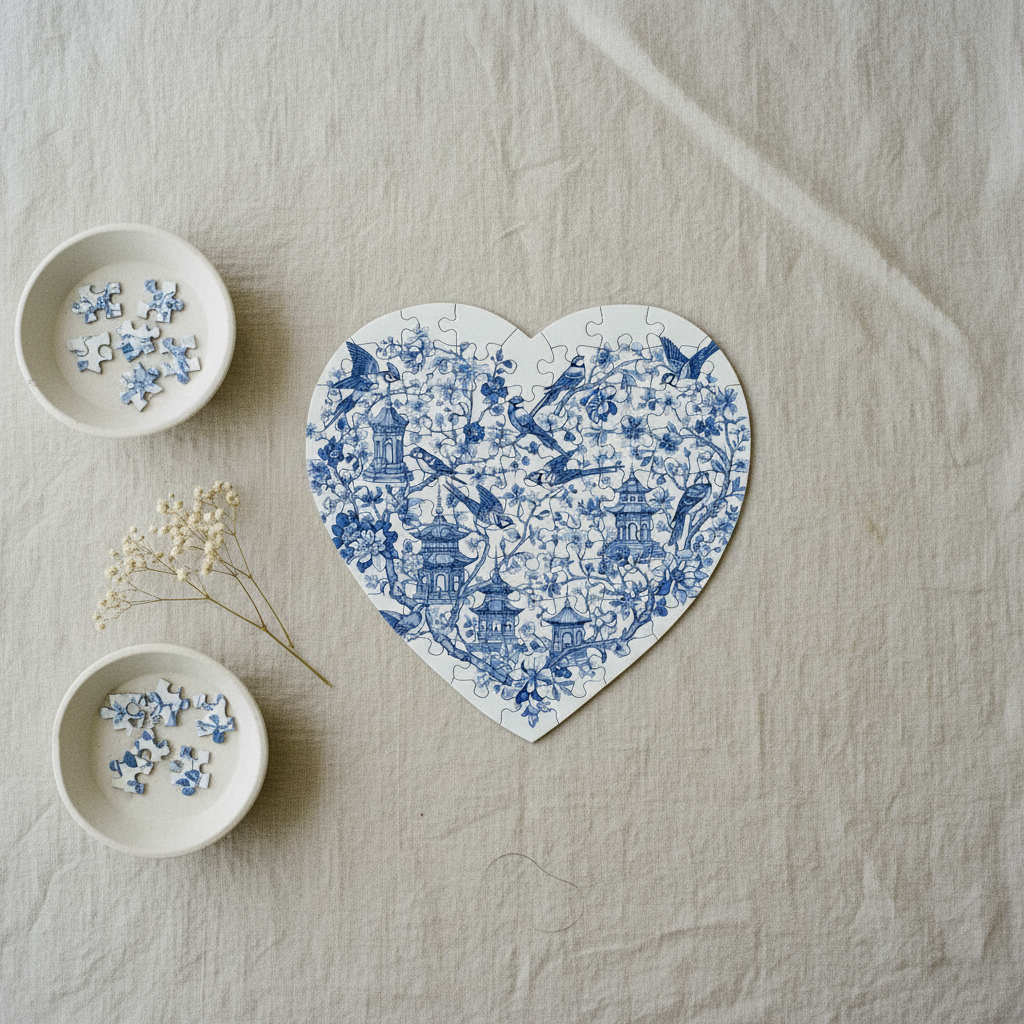 Heart Jigsaw Puzzle · Creo Fleur Atelier — atelier-printed silk piece, image 7