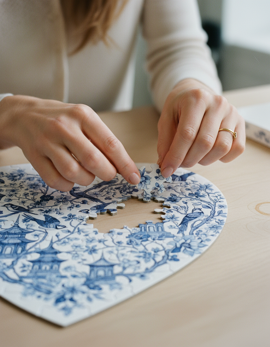 Heart Jigsaw Puzzle · Creo Fleur Atelier — atelier-printed silk piece, image 8