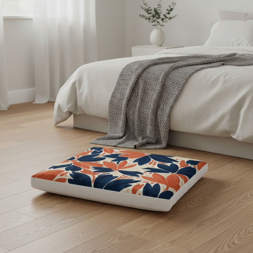 Creo Fleur Atelier — Dog Bed — Block Printed Geometric Flora