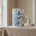 Creo Fleur Atelier — Drum Lamp Shade — Chinoiserie Blue White Cylindrical