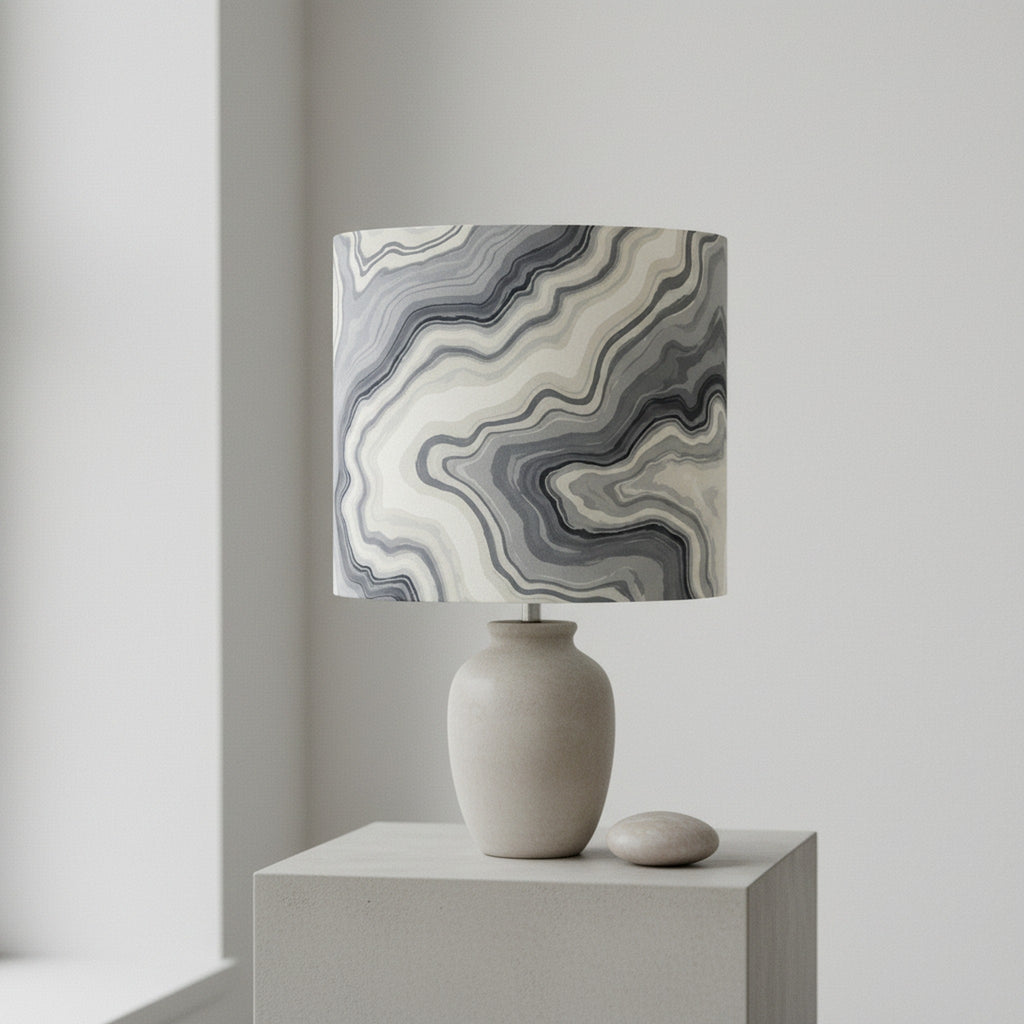Creo Fleur Atelier — Drum Lamp Shade — Marbled Agate Translucent