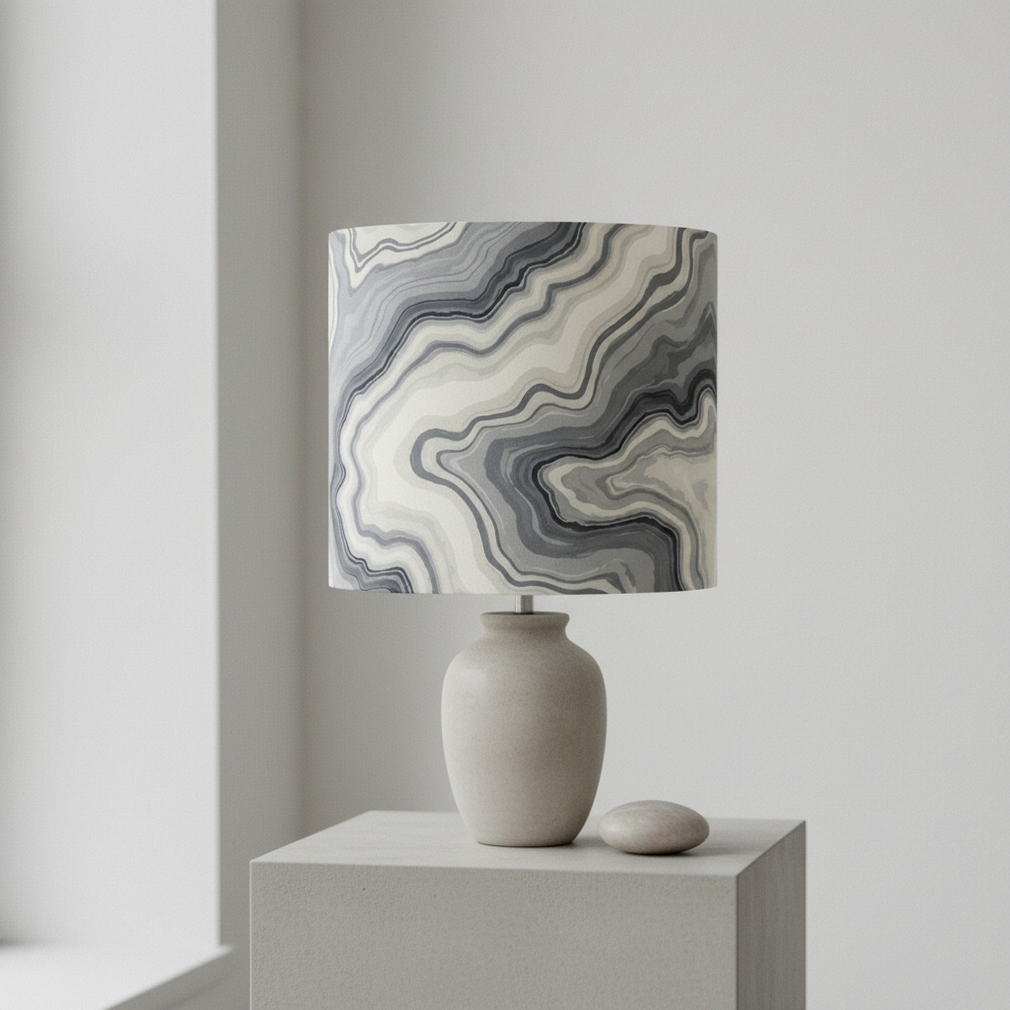 Creo Fleur Atelier — Drum Lamp Shade — Marbled Agate Translucent