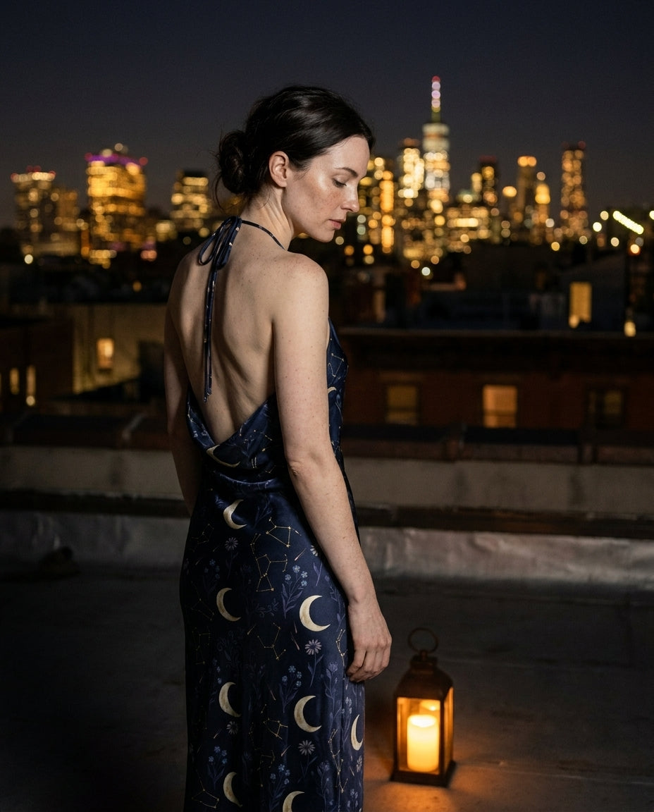 La Nuit Étoilée — Midnight Silk Slip