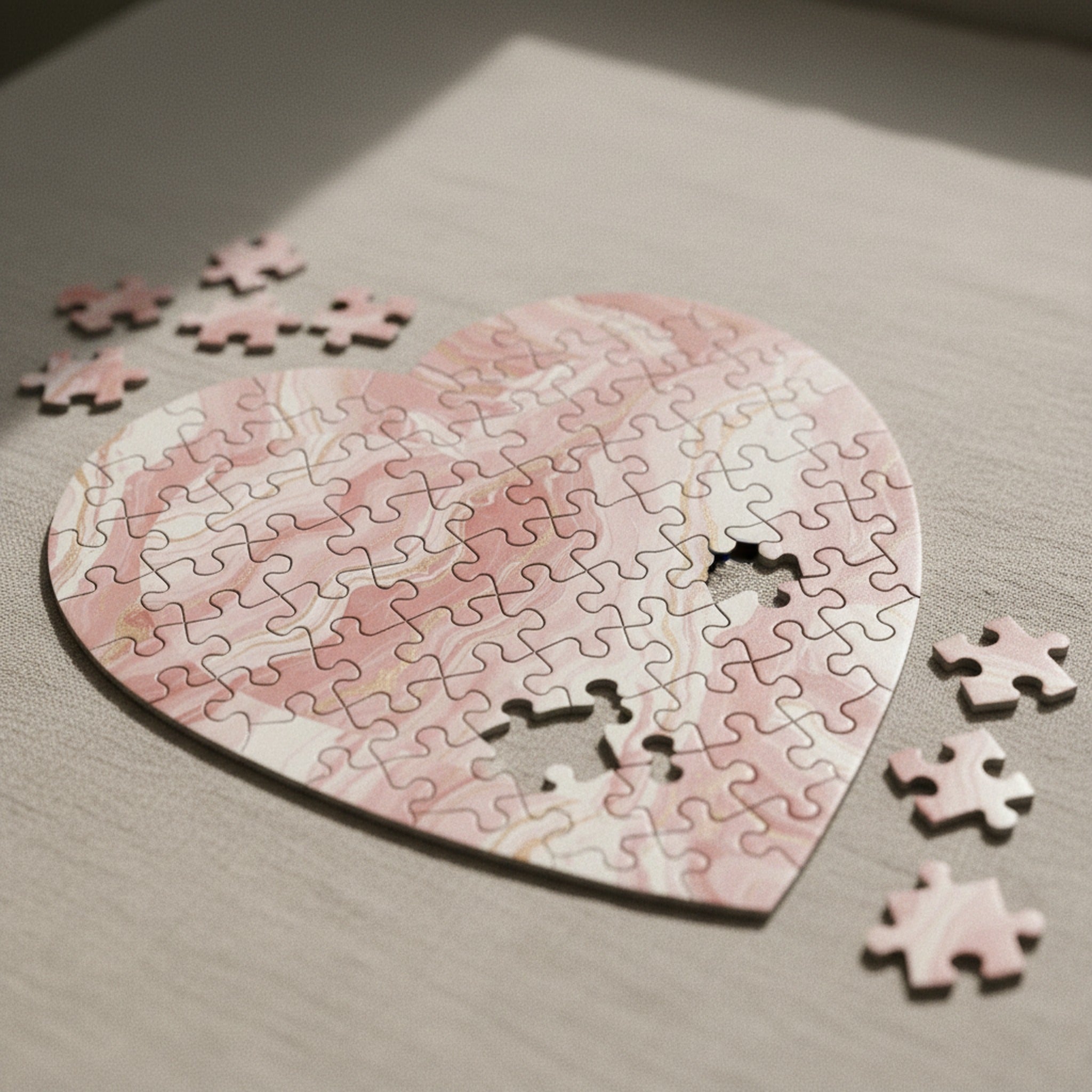 Creo Fleur Atelier — Heart Jigsaw Puzzle — Marbled Stone Heart
