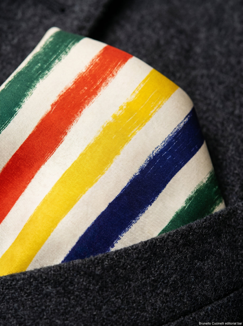Pochette Hudson Bay — lifestyle setting on an antique wood table — crisp hand-finished silk twill — Hoboken atelier