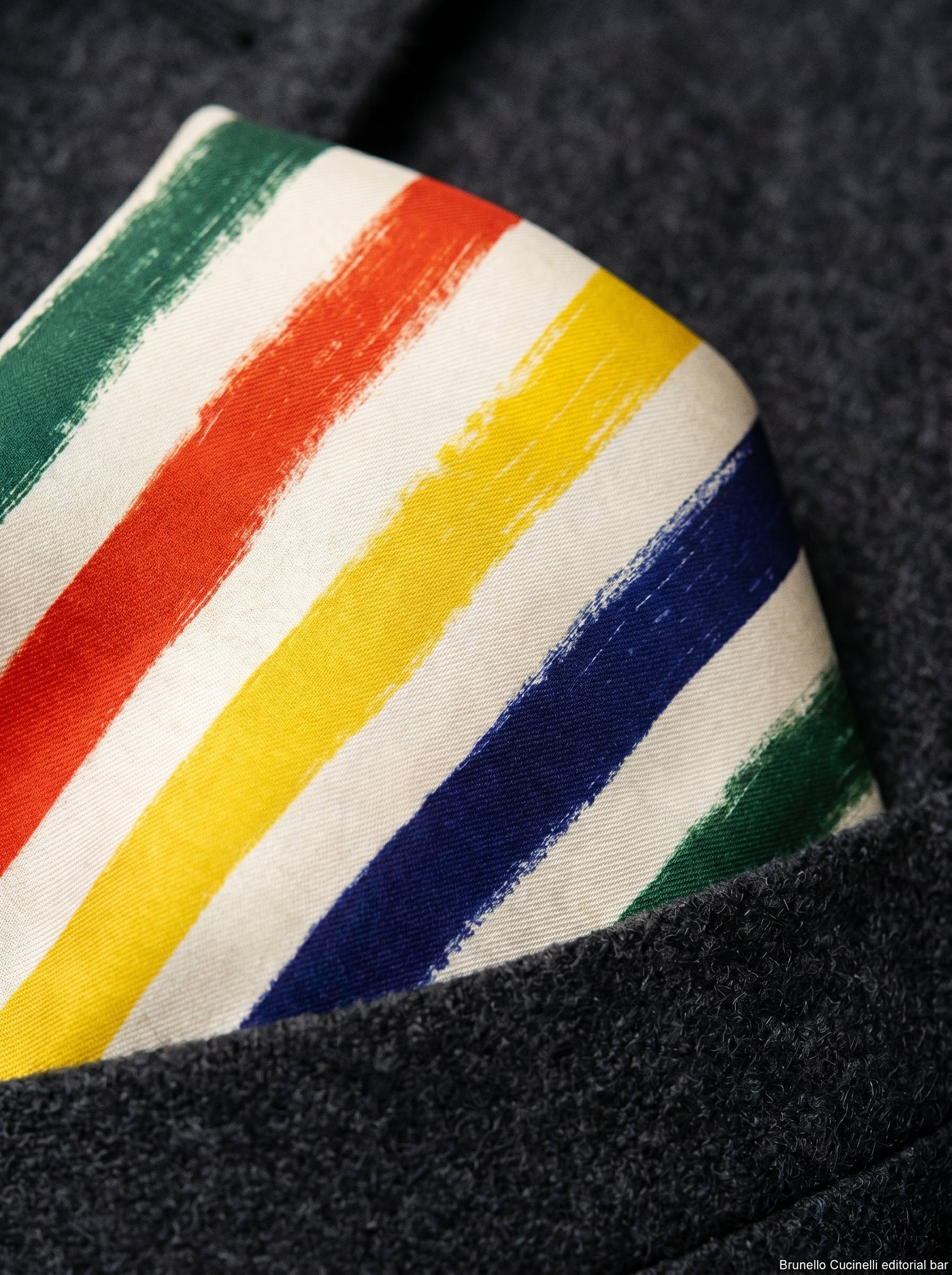 Pochette Hudson Bay — lifestyle setting on an antique wood table — crisp hand-finished silk twill — Hoboken atelier
