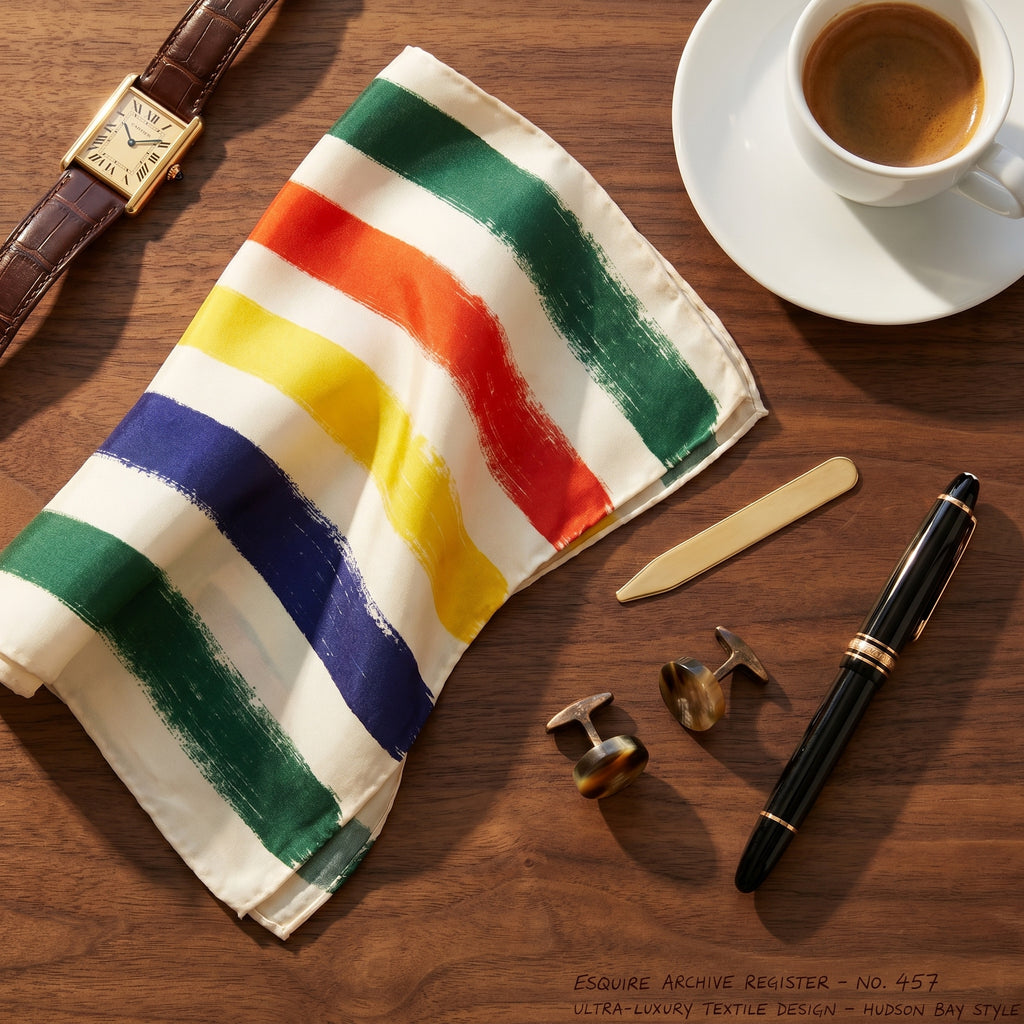 Pochette Hudson Bay — edge + finishing detail on soft linen — precise hand-rolled silk edge — Hoboken atelier