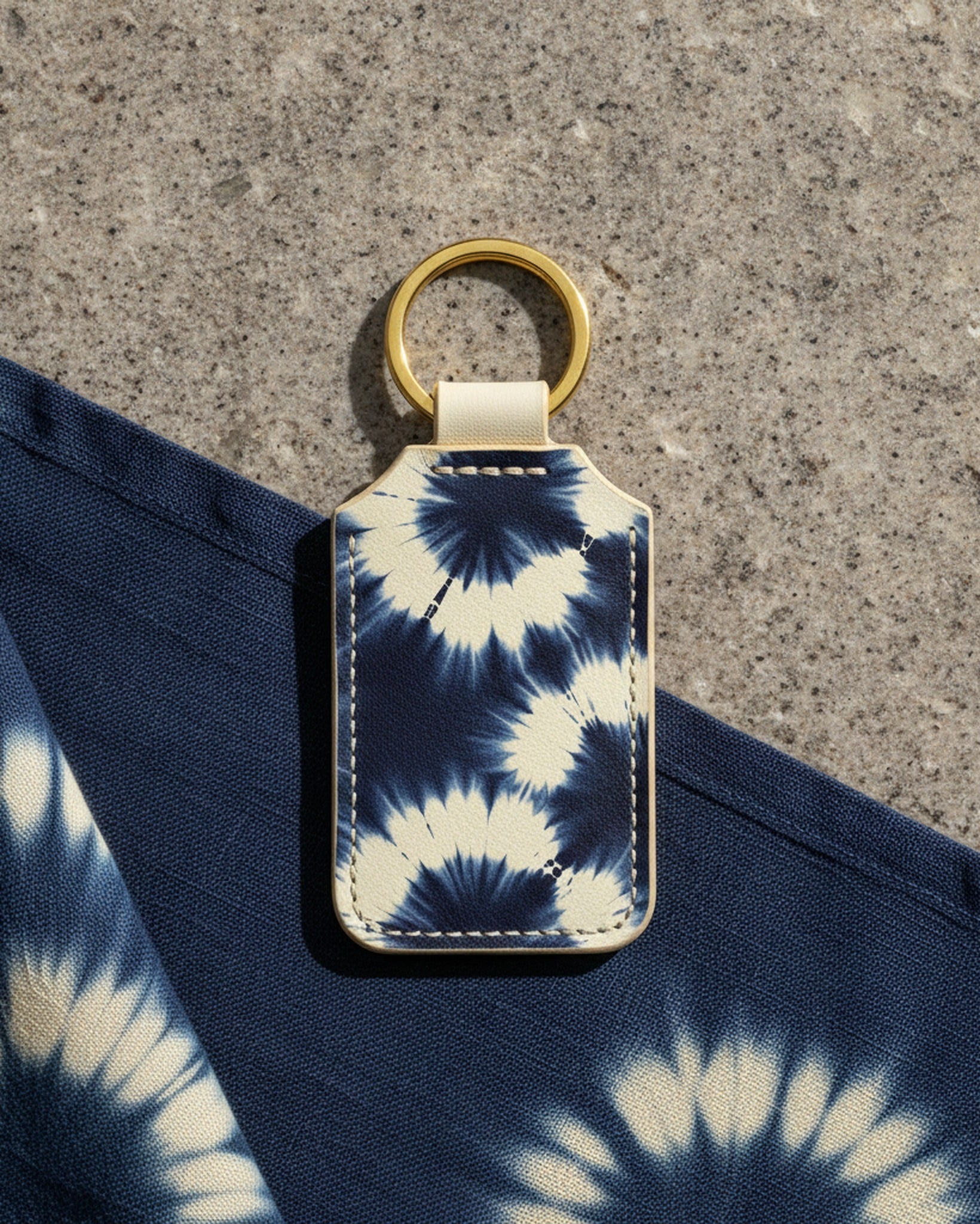 Creo Fleur Atelier — Keyring — Indigo Shibori Reserve