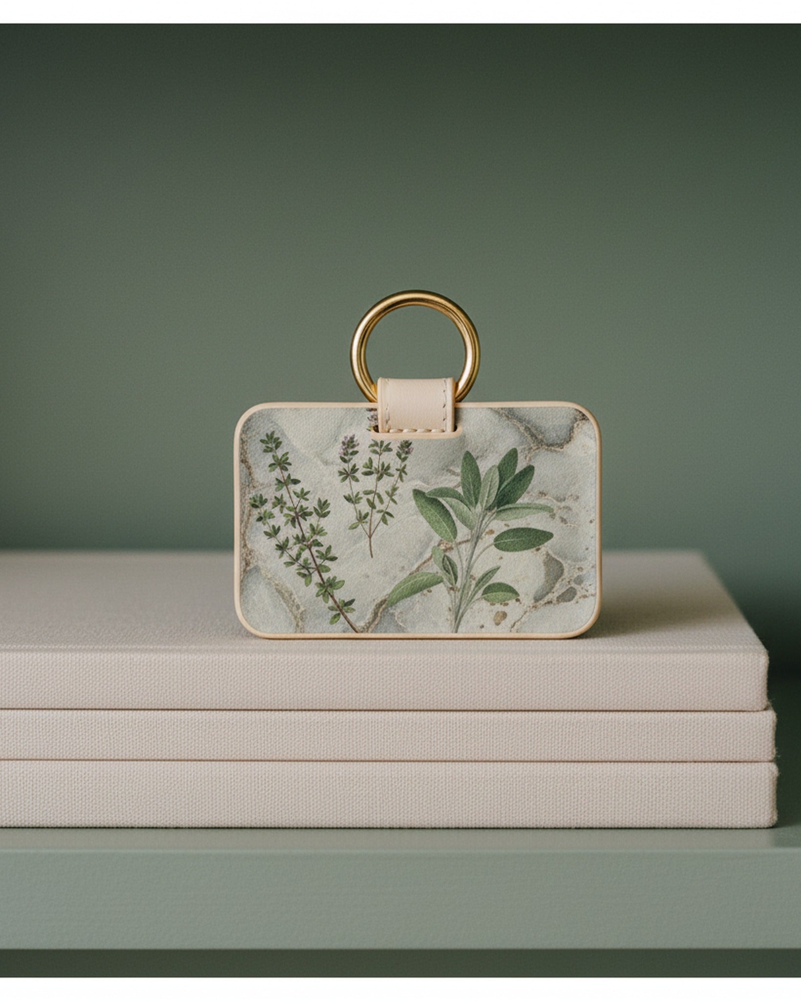 Creo Fleur Atelier — Keyring — Marbled Stone Herb
