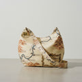 Le Demi-Lune in Carte de Tendre — hero flatlay on ivory — Italian nappa leather allegorical bag — Hoboken atelier