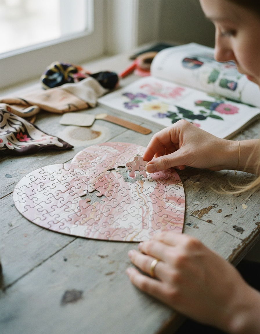 Heart Jigsaw Puzzle · Creo Fleur Atelier — atelier-printed silk piece, image 8