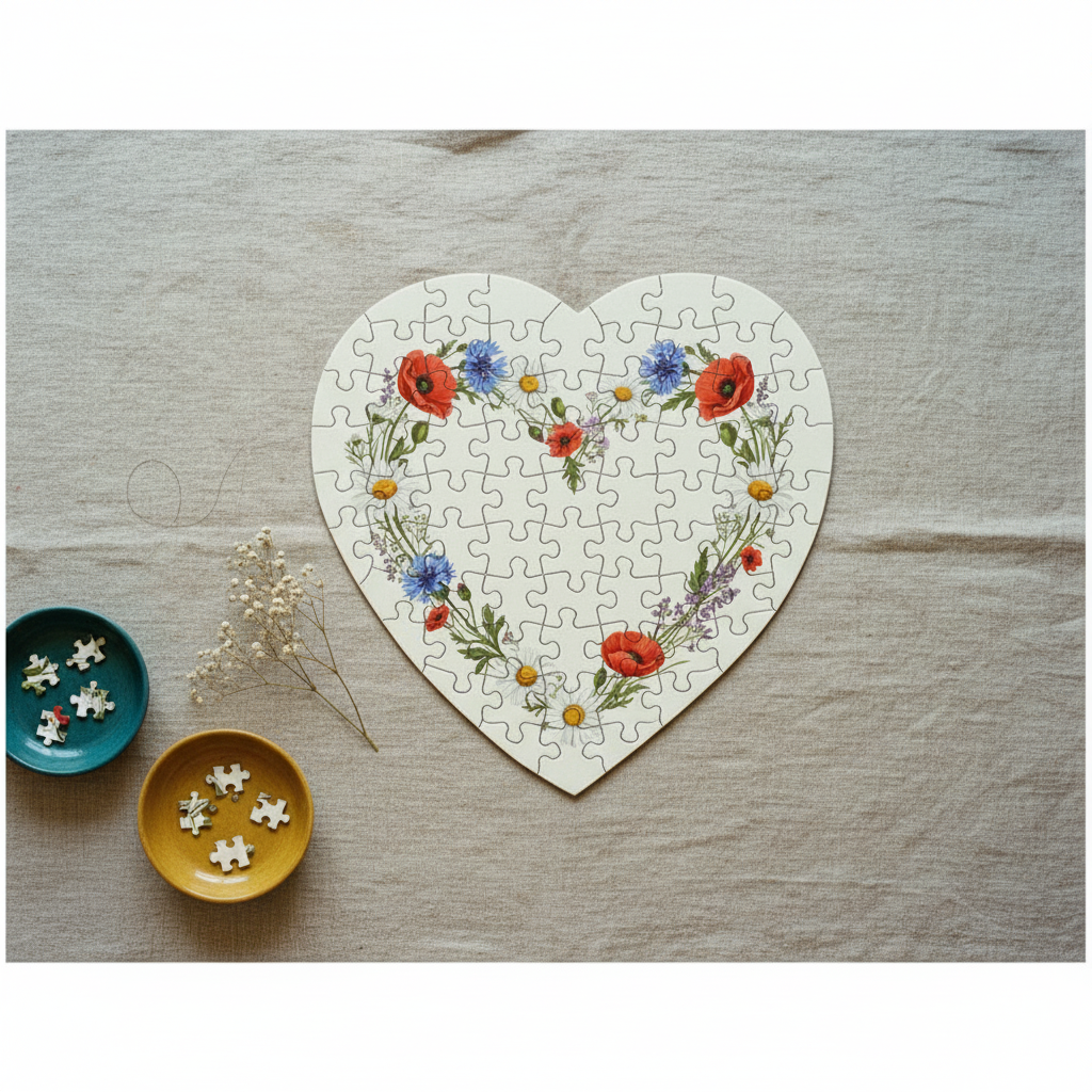 Heart Jigsaw Puzzle · Creo Fleur Atelier — atelier-printed silk piece, image 7