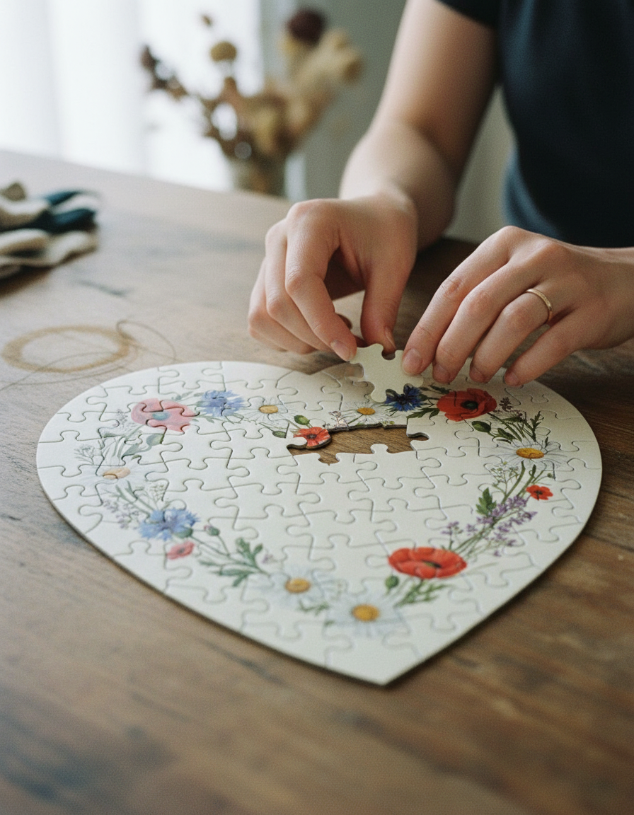Heart Jigsaw Puzzle · Creo Fleur Atelier — atelier-printed silk piece, image 8