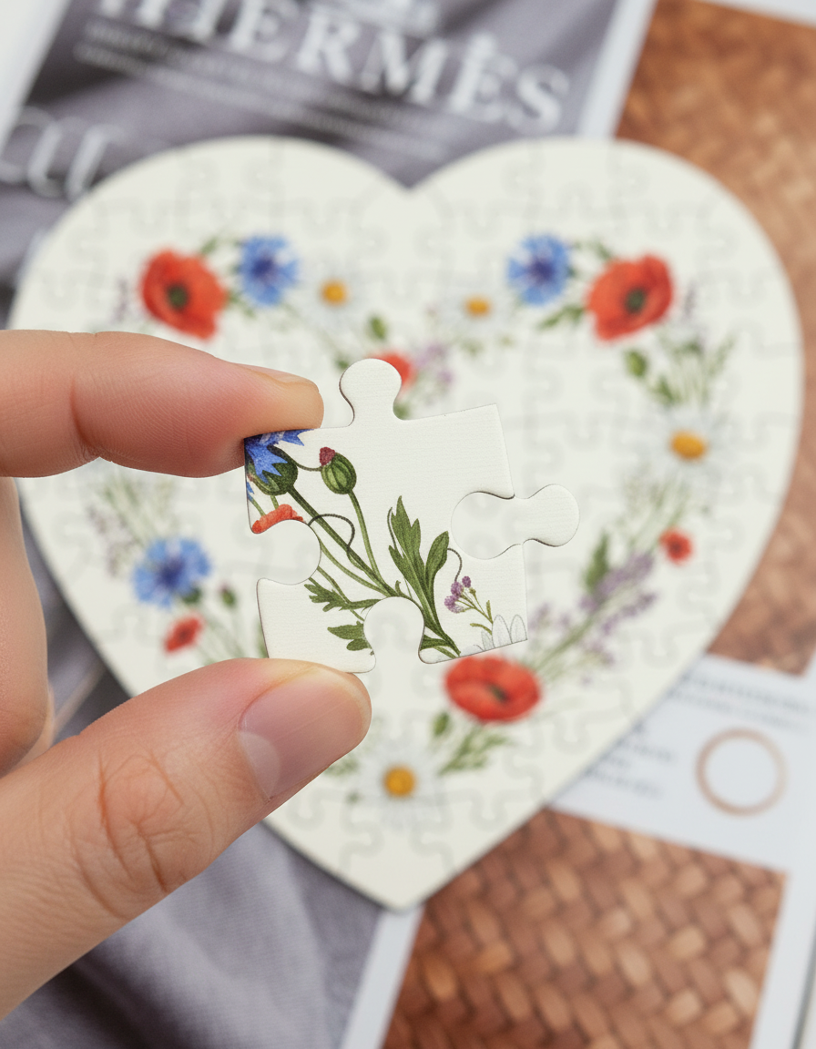 Heart Jigsaw Puzzle · Creo Fleur Atelier — atelier-printed silk piece, image 9
