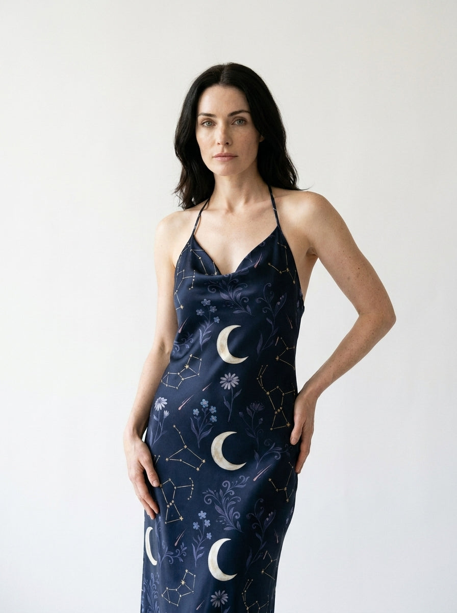 La Nuit Étoilée — Midnight Silk Slip