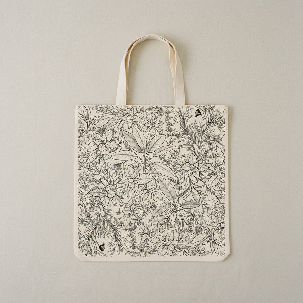 Creo Fleur Atelier — Tote Bag — Minimalist Herb Line