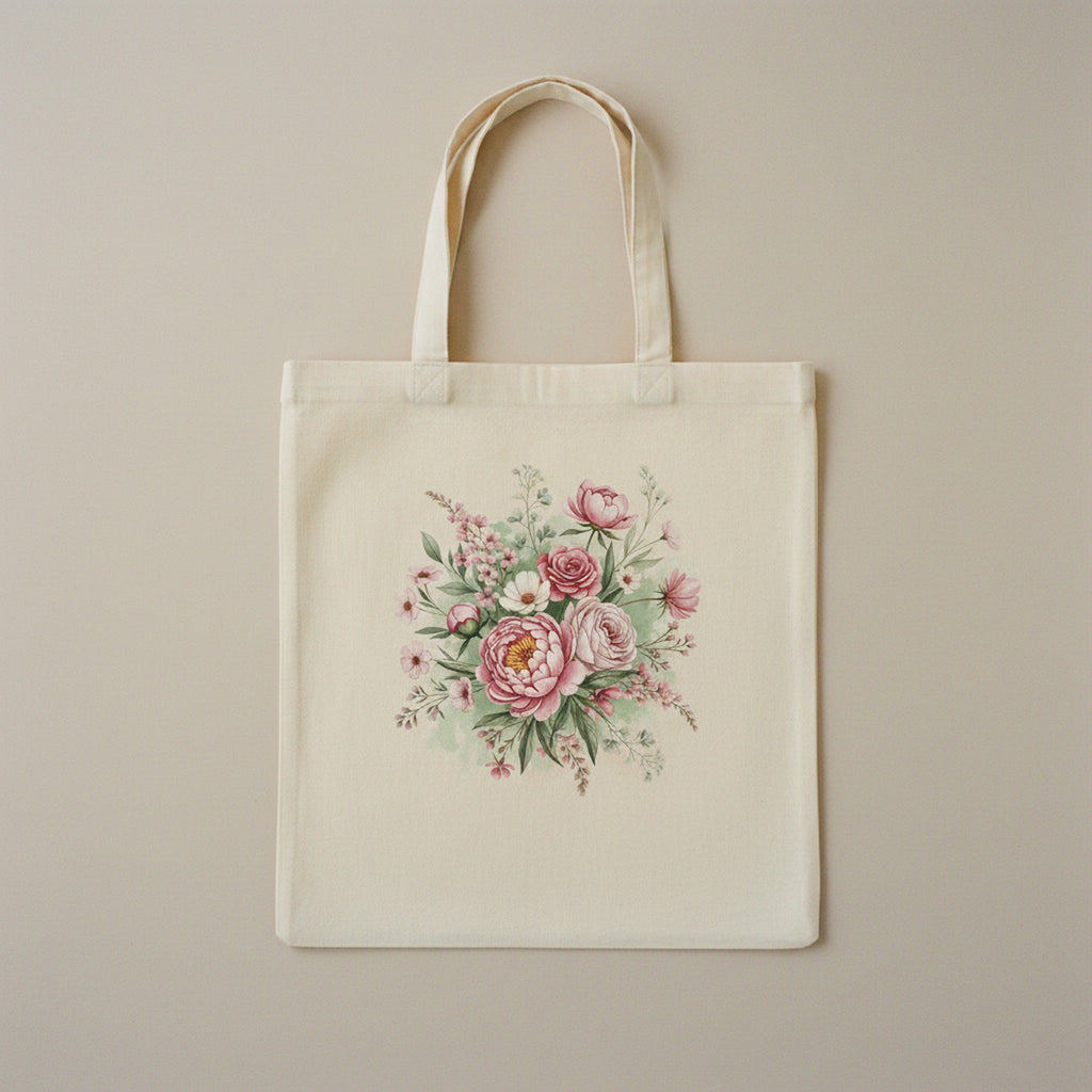Creo Fleur Atelier — Tote Bag — Watercolor Botanical Scatter