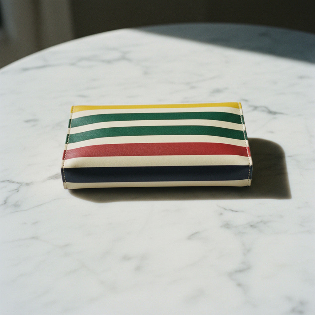 Pochette Hudson Bay — hero flatlay on ivory — hand-finished reactive-dyed mulberry silk — Hoboken atelier
