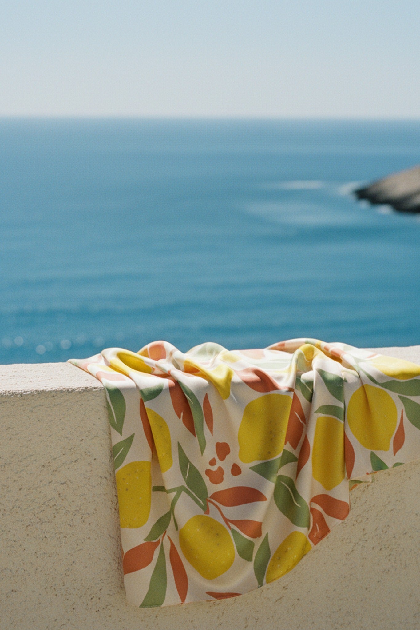 Pop Sicilia Citrus Silk Sarong — macro fabric detail on citrus yellow — luxurious silk twill — Hoboken atelier