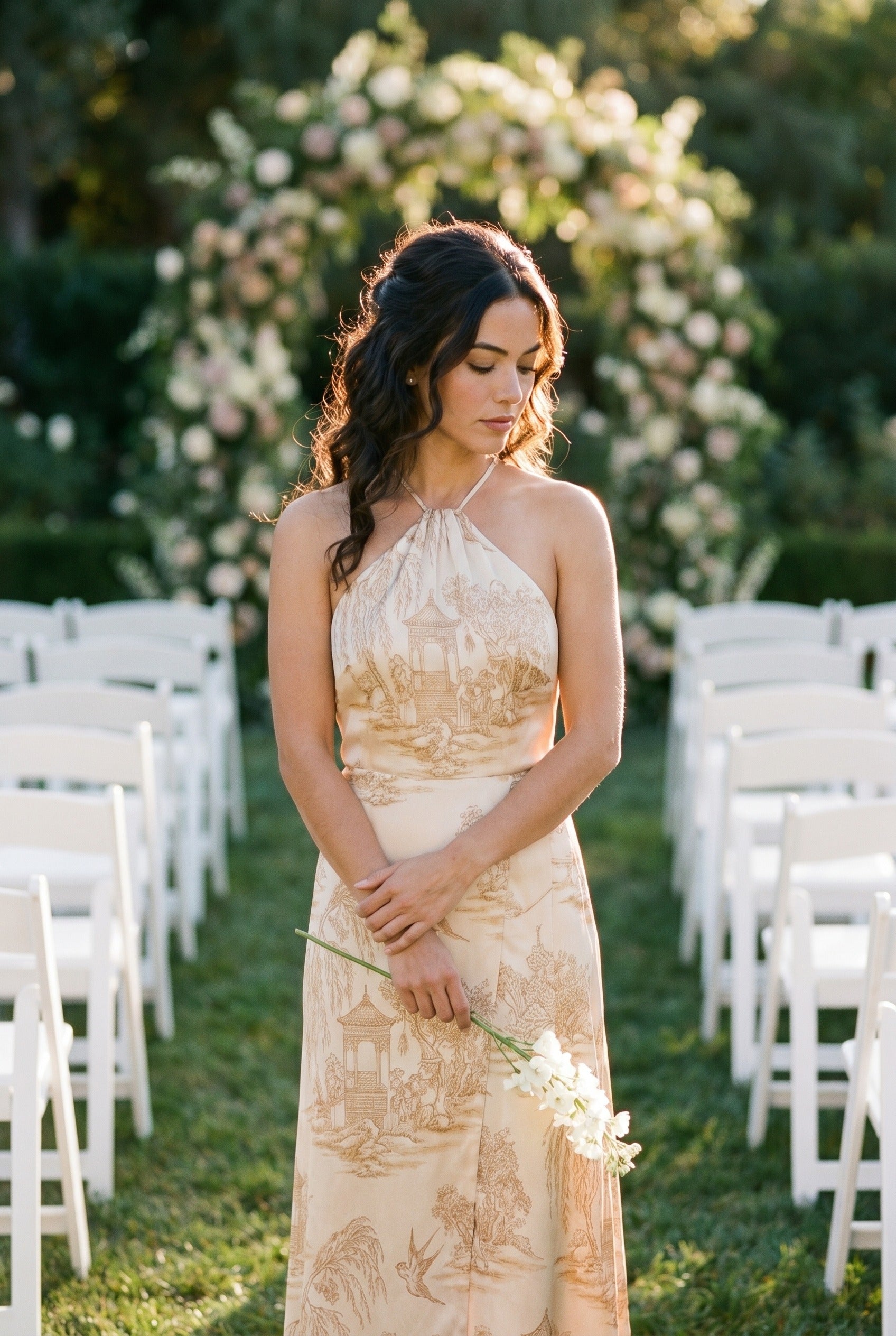 La Demoiselle — Toile Bridesmaid Halter (Champagne)