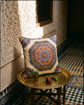 Coussin Médaillon Persan — hero flatlay on ivory — bespoke silk twill cushion — Hoboken atelier