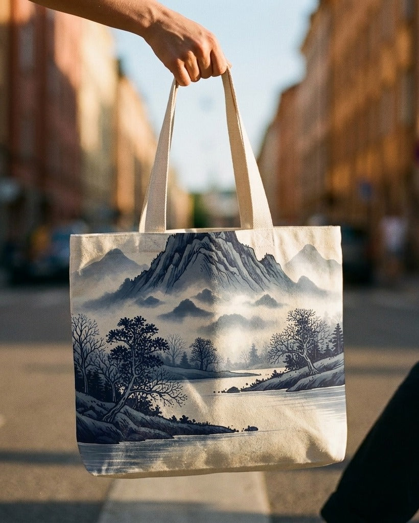 Creo Fleur Atelier — Tote Bag — Chinoiserie Minimal Landscape
