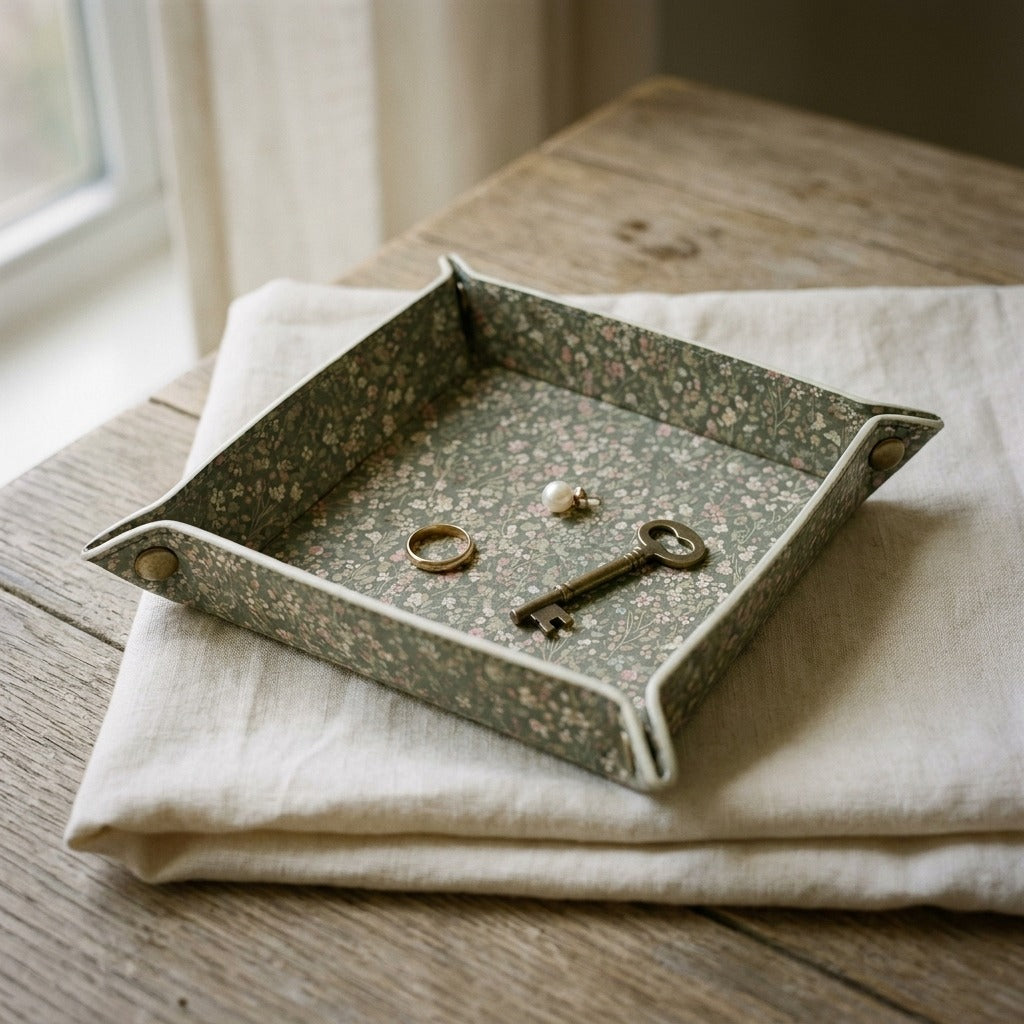 Creo Fleur Atelier — Trinket Tray — Modern Ditsy Botanical Muted