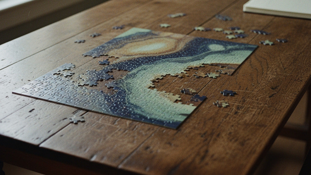 Jigsaw Puzzle Marbled Abstract Agate · editorial · Creo Fleur Atelier