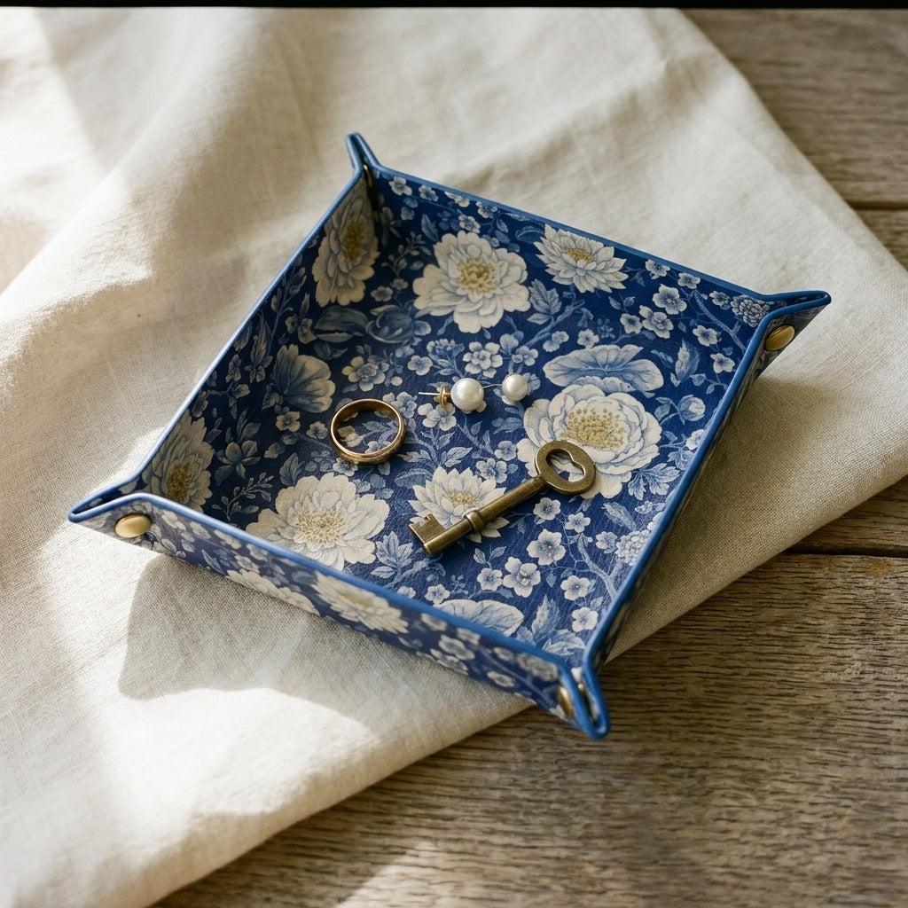 Creo Fleur Atelier — Trinket Tray — Delft Botanicals Bleu