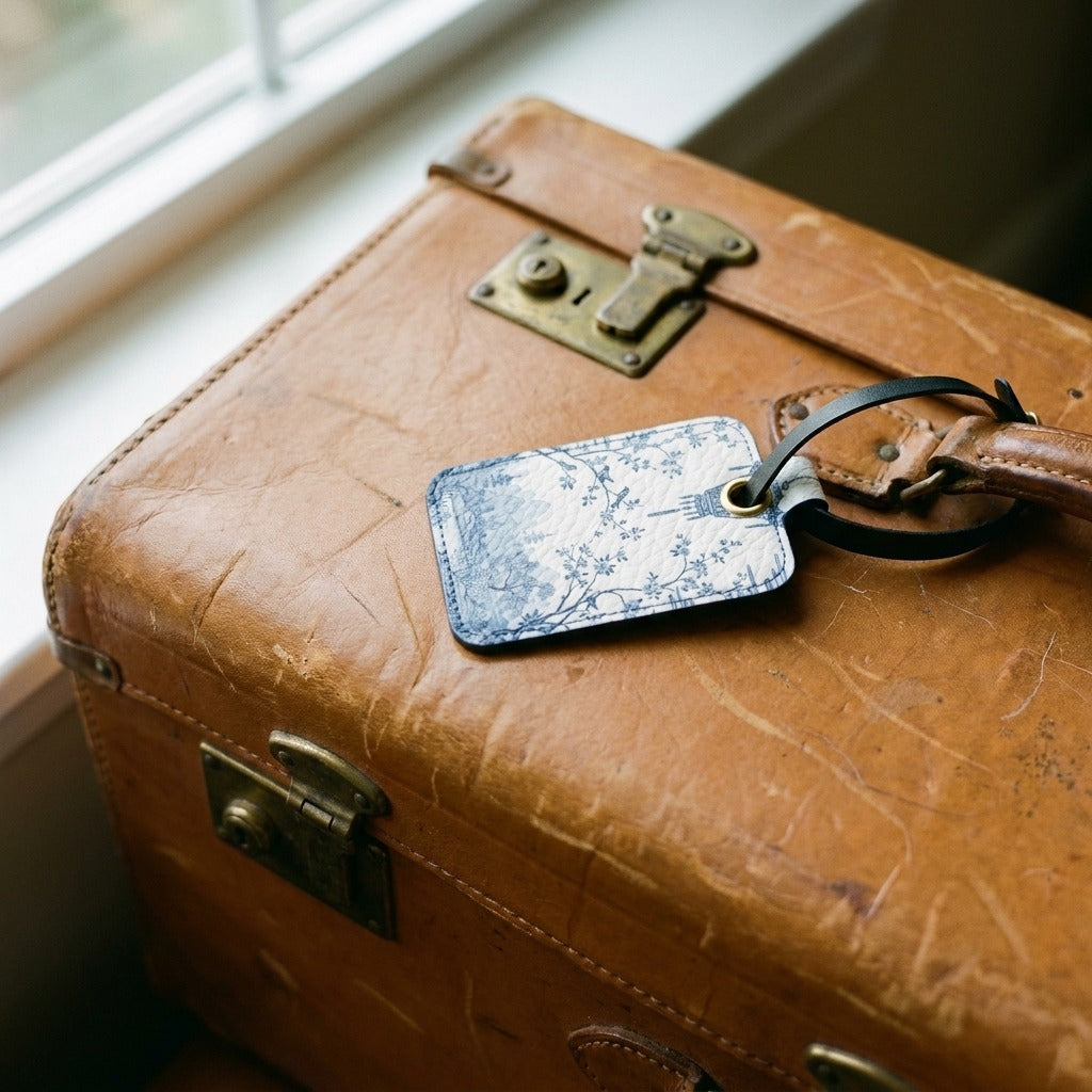 Creo Fleur Atelier — Luggage Tag — Chinoiserie Lantern Scene