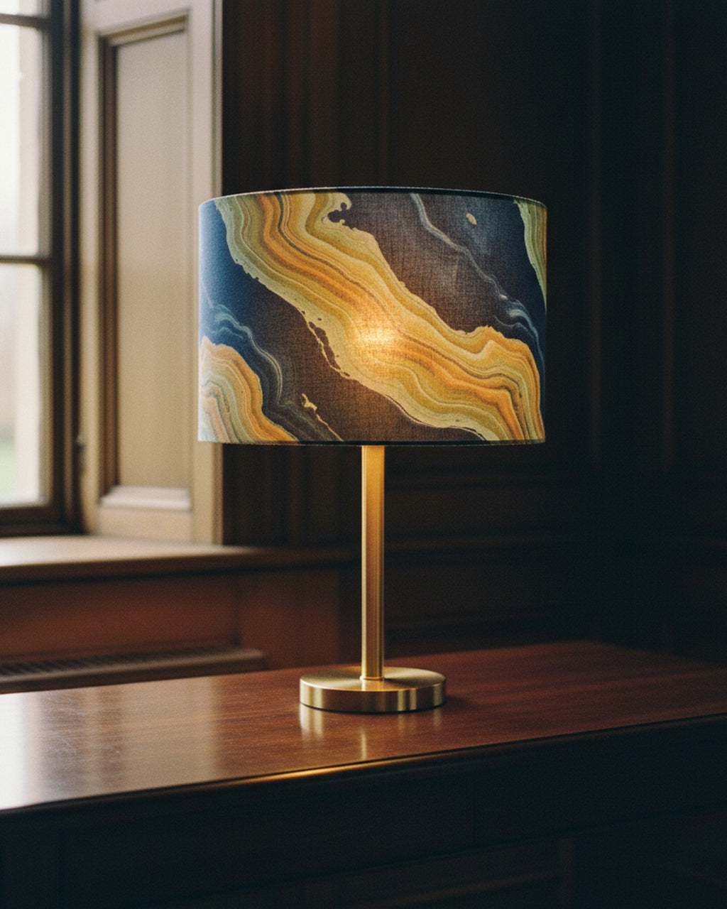 Drum Lamp Shade Marbled Agate Translucent · editorial · Creo Fleur Atelier