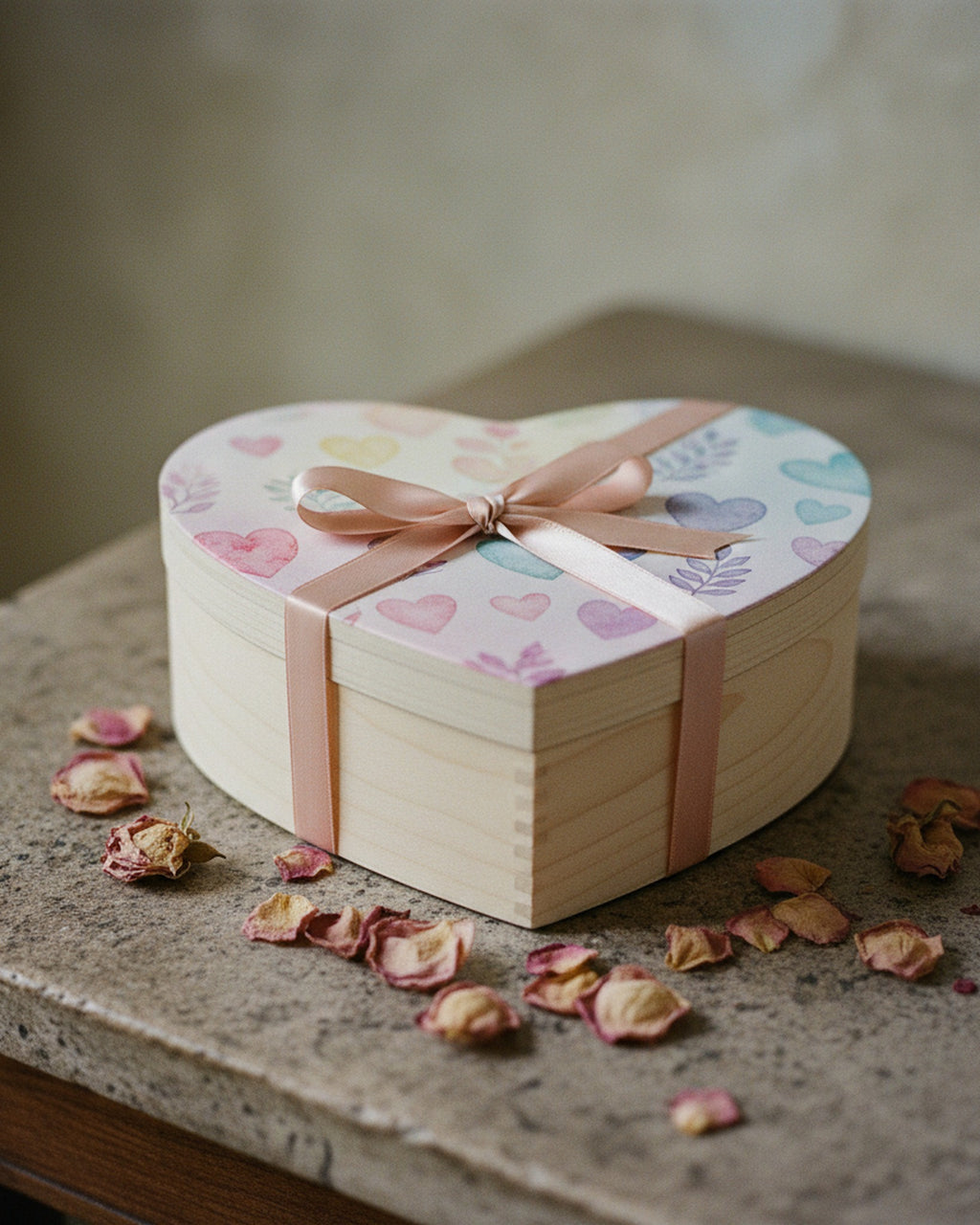 Heart Jigsaw Puzzle Watercolor Botanical Heart Scatter · editorial study v1 · Creo Fleur Atelier
