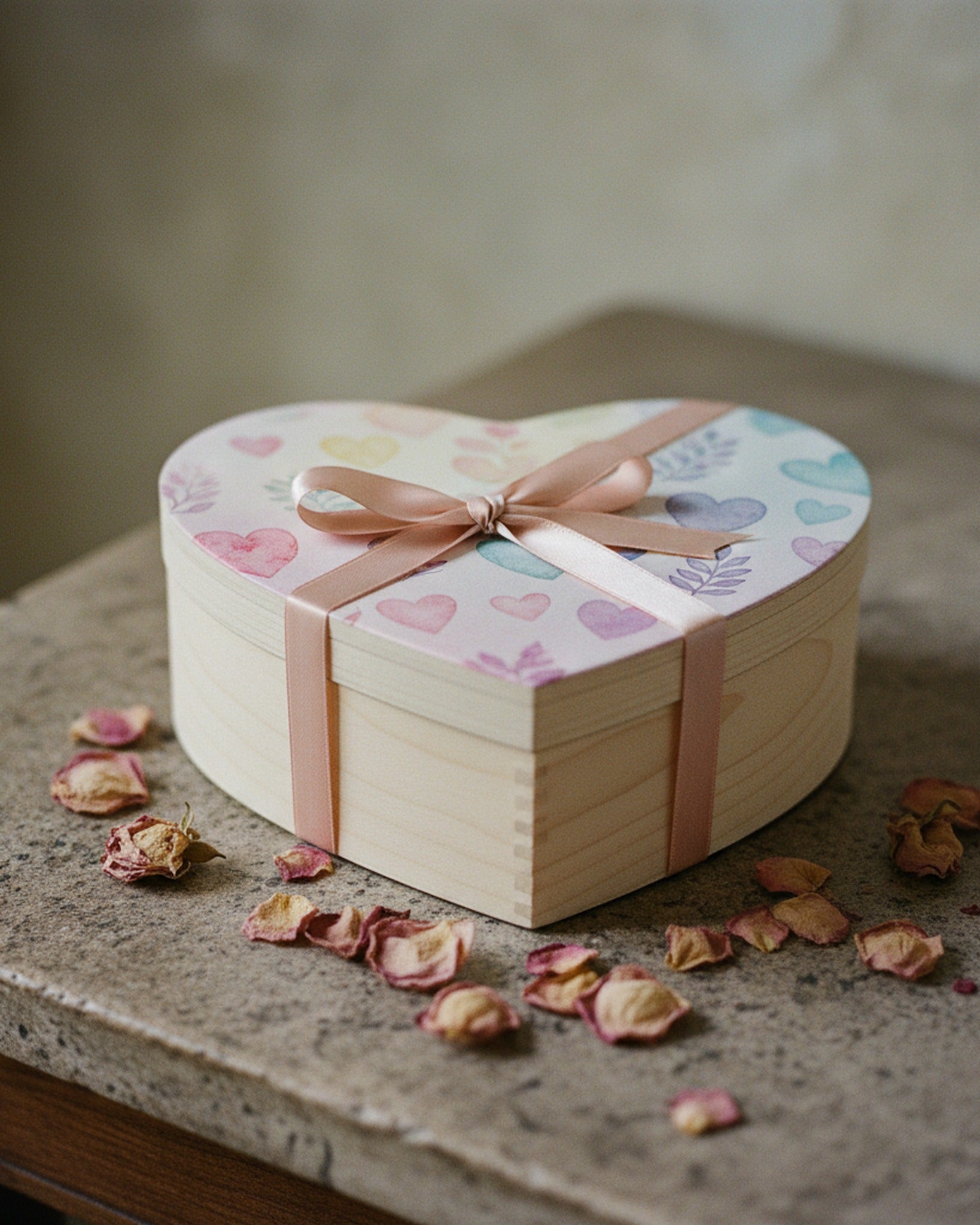 Heart Jigsaw Puzzle Watercolor Botanical Heart Scatter · editorial study v1 · Creo Fleur Atelier