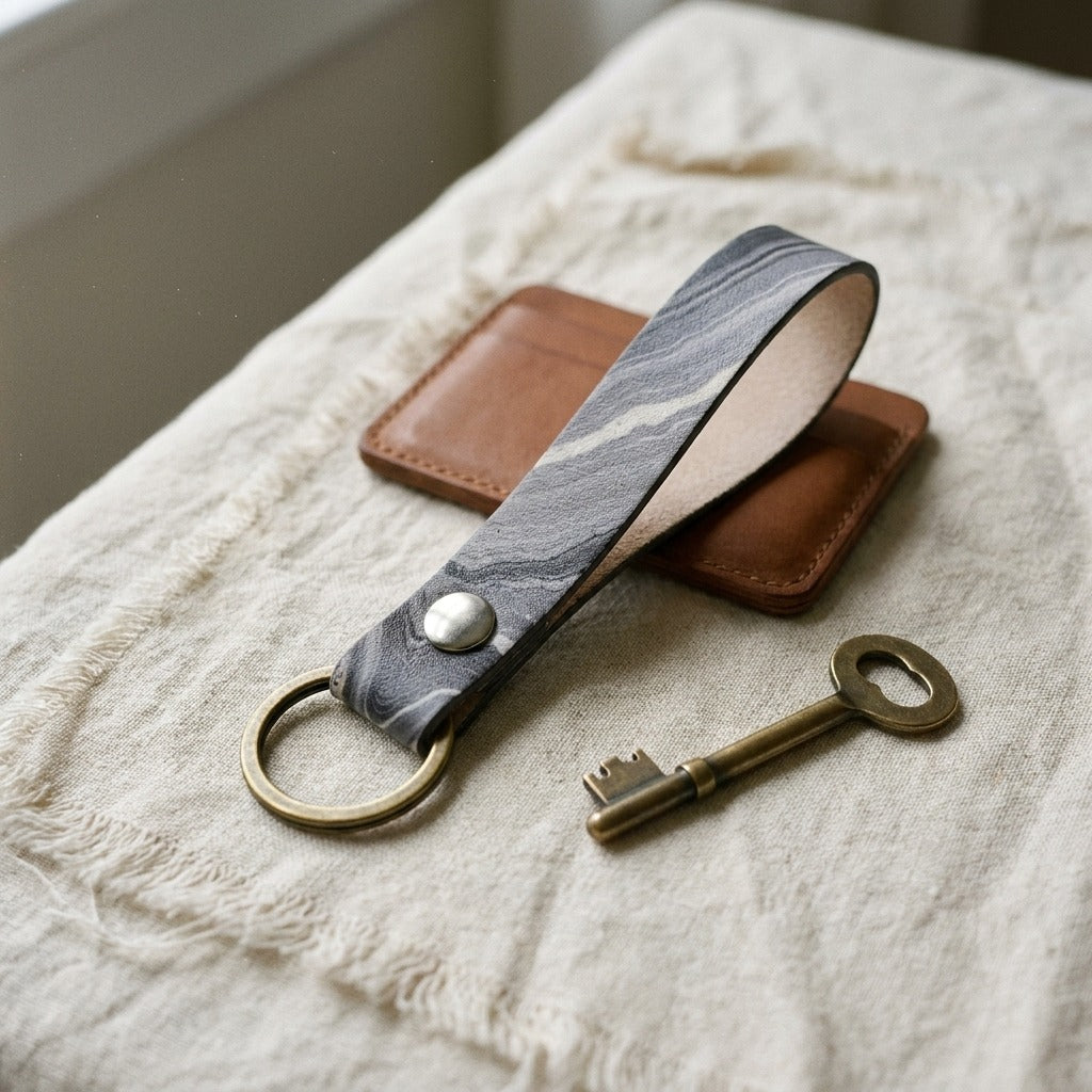Creo Fleur Atelier — Keychain — Marbled Agate Texture