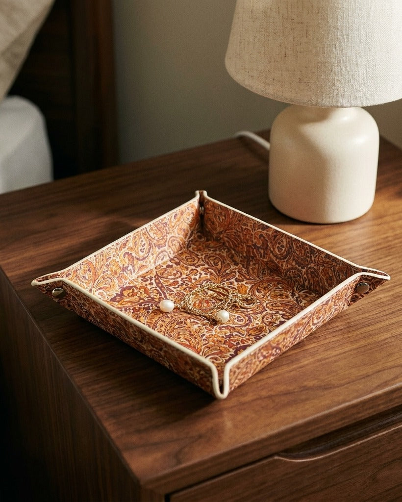 Creo Fleur Atelier — Trinket Tray — Heritage Paisley Terracotta