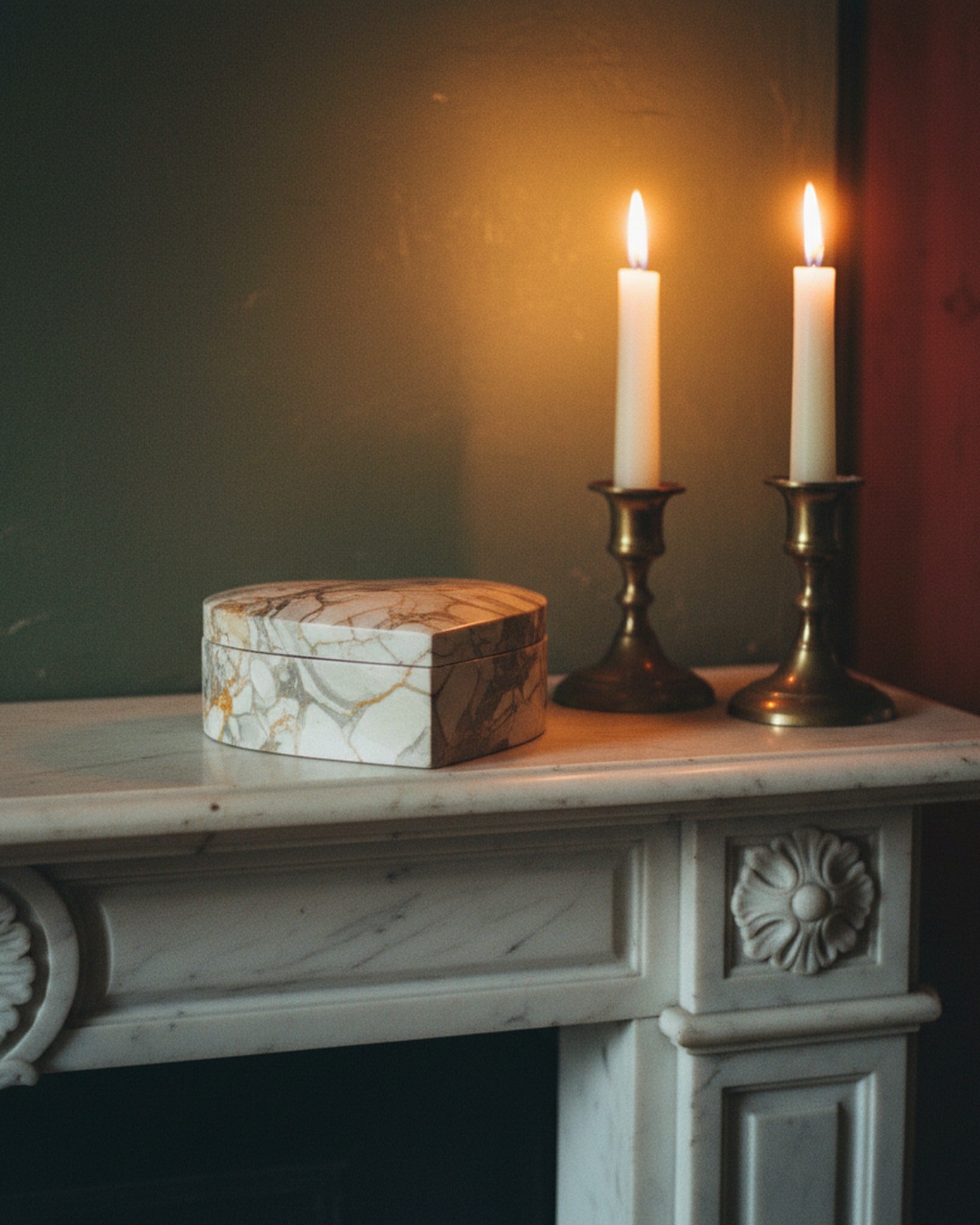 Heart Jigsaw Puzzle Marbled Stone Heart · editorial study v2 · Creo Fleur Atelier