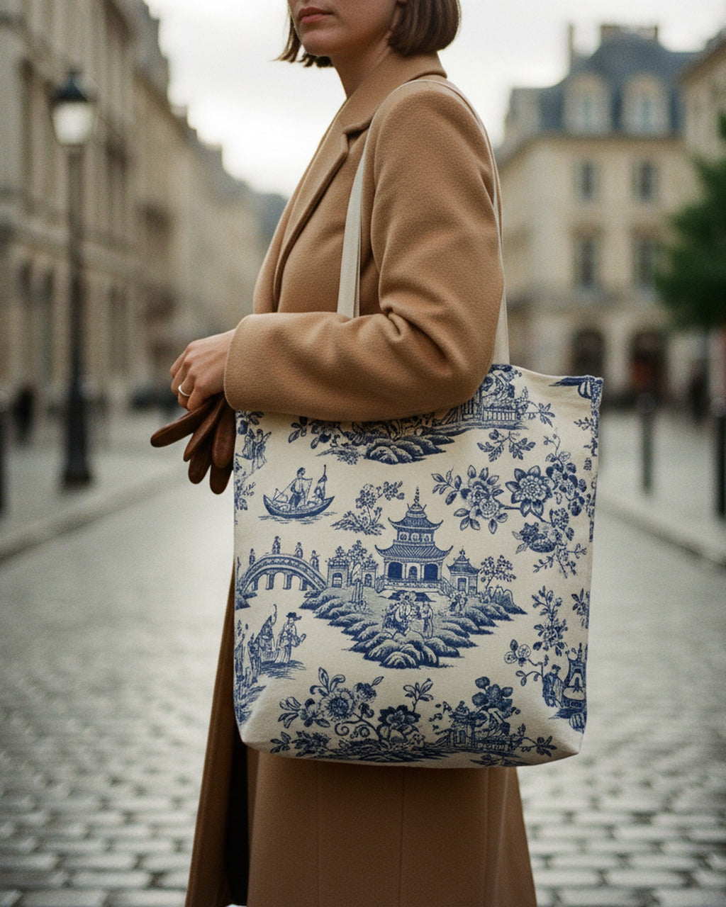 Tote Bag Chinoiserie Grand Toile · editorial · Creo Fleur Atelier