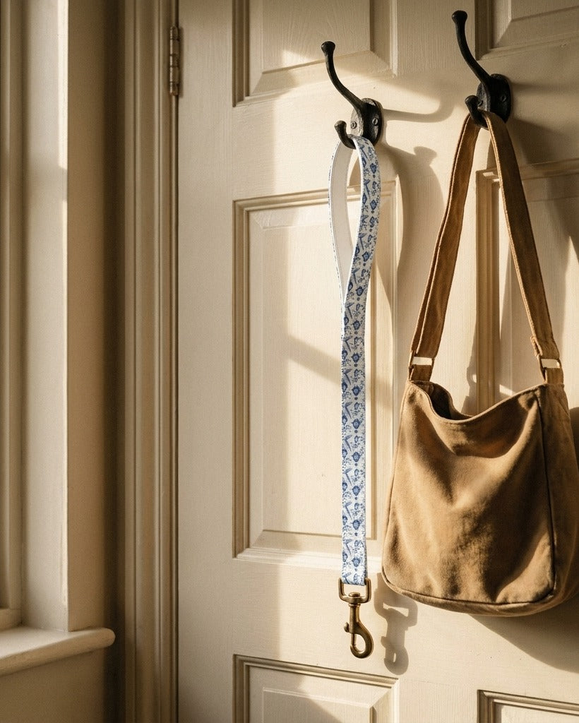 Creo Fleur Atelier — Dog Leash — Chinoiserie Blue White Weave