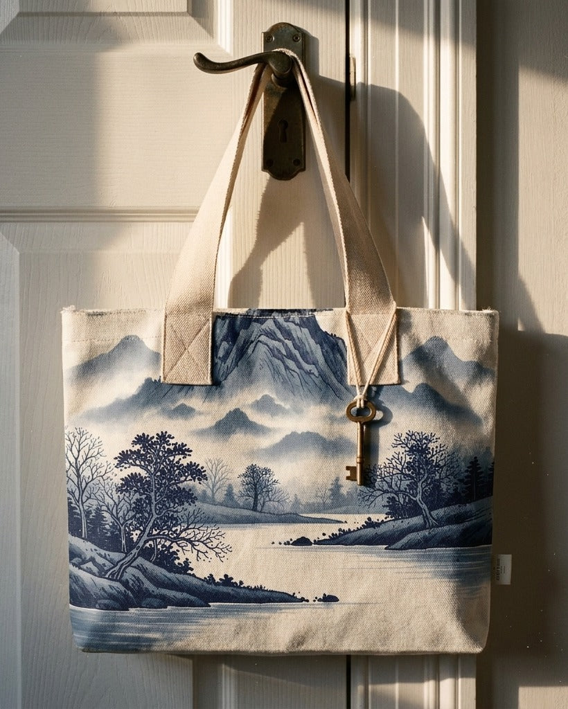 Creo Fleur Atelier — Tote Bag — Chinoiserie Minimal Landscape